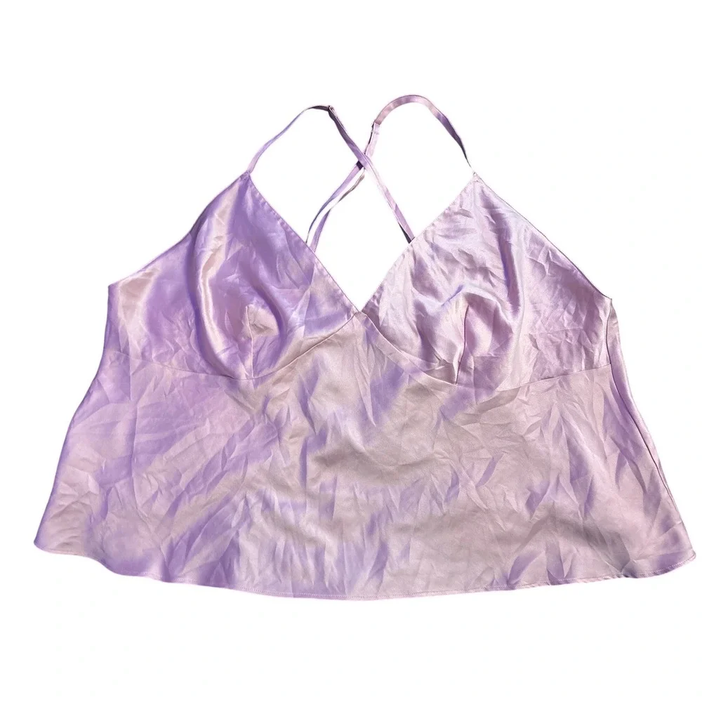 Victoria's Secret Women's Pink Satin Strappy Camisole Lingerie Top Size XXL